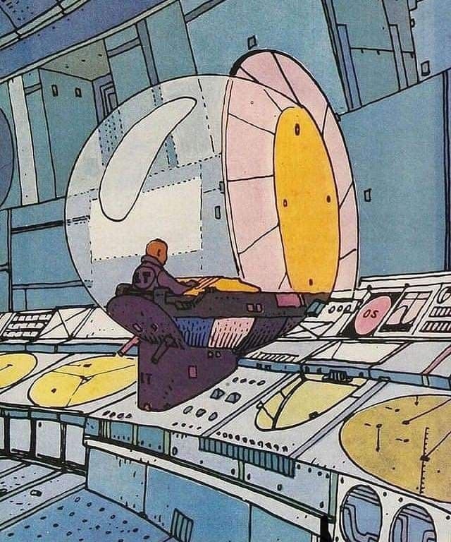 Astronaut in a pod cockpit